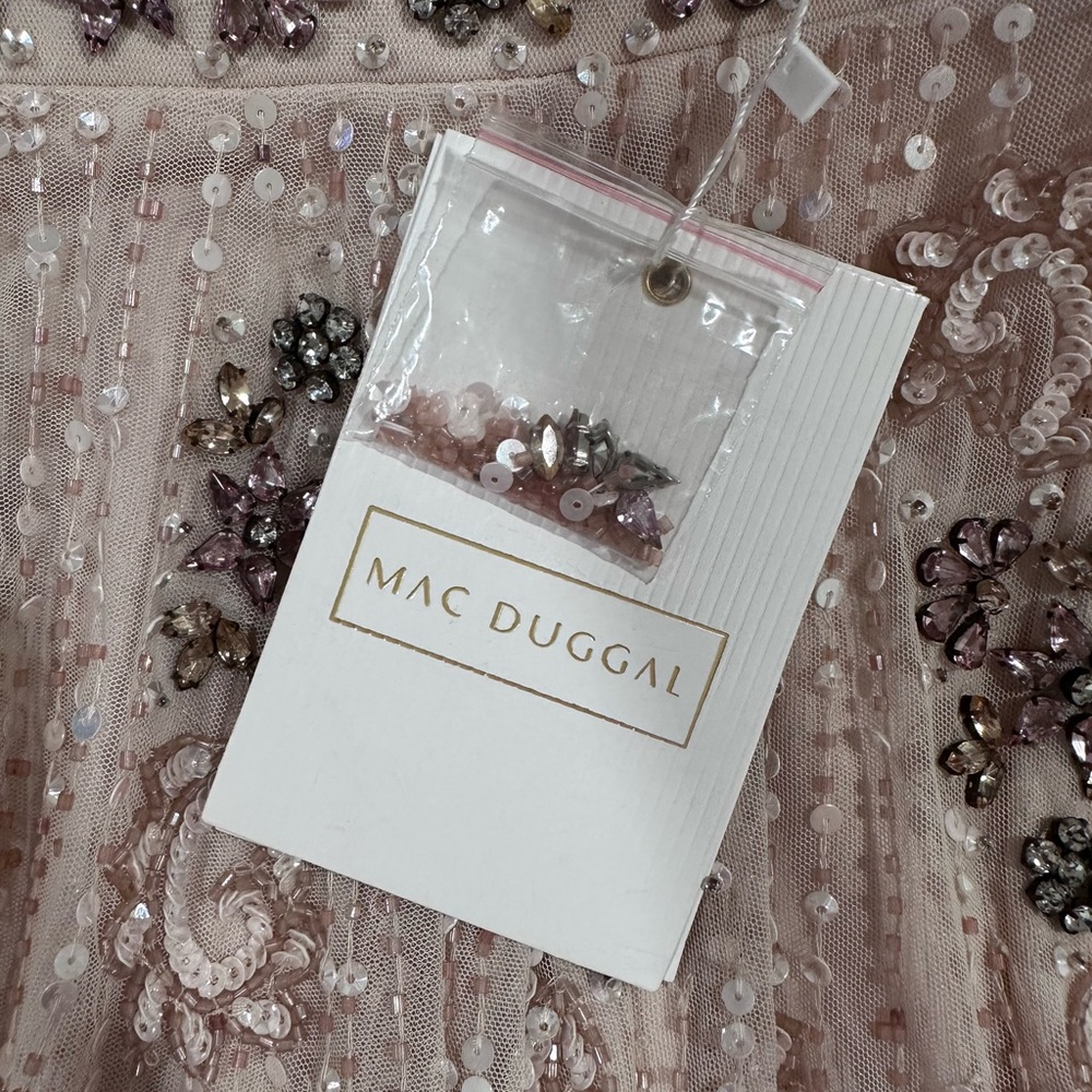 Mac Duggal Blush Embellished Pleated Maxi Gown Size 4 Style #93575 - Picture 9 of 15
